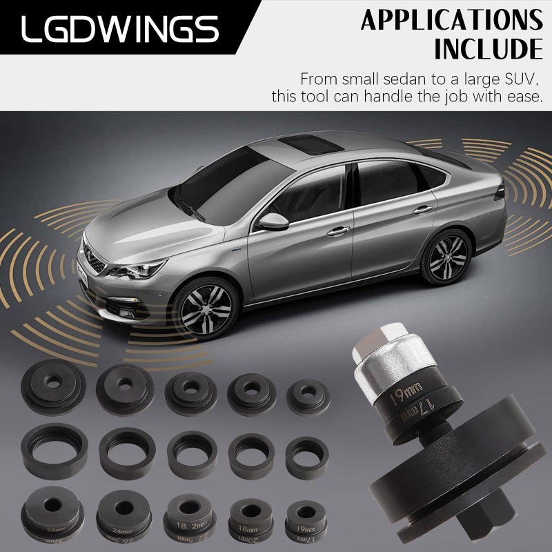 LGDWINGS Parking Sensor & Lens Hole Maker Hole Cutter Punch Tool Set for Fitting Parking Sensor Sensors 17mm-32mm 17 Piece - Image 3