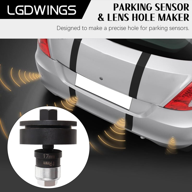 LGDWINGS Parking Sensor & Lens Hole Maker Hole Cutter Punch Tool Set for Fitting Parking Sensor Sensors 17mm-32mm 17 Piece - Image 2