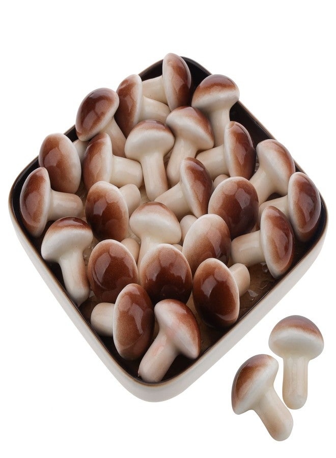 Meiwlong 30 Pcs Small Artificial Grey Mushroom,Mini Plastic Mushroom Fake Vegetable for Home Decoration,Kitchen Table Displaying Decor&Embellishing Photography Props - Image 1