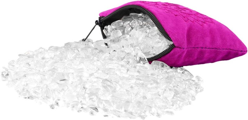 mookaitedecor 1/2 lb Rock Quartz Tumbled Stone Chips Crushed Crystals and Healing Stones with Chakra Bag