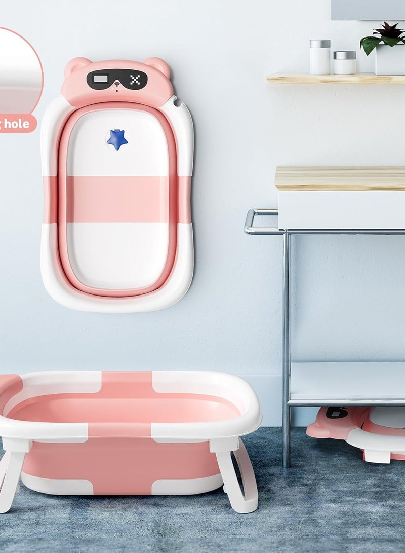 حوض استحمام قابل للطي للأطفال حديثي الولادة إلى الأطفال الصغار | حوض استحمام محمول للأطفال الرضع مع وسادة ناعمة وتصميم غير قابل للانزلاق | حوض استحمام متين للسفر باللون الأخضر - Image 3