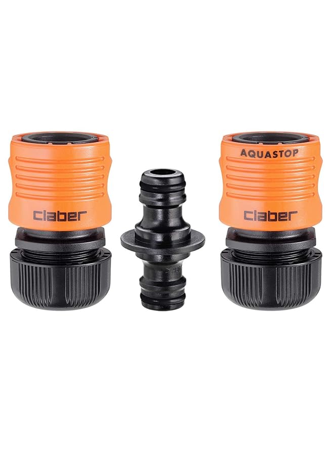 Claber 8818 1/2 Inch Hose Connection Set For Connecting Two Hoses In Series - Image 1