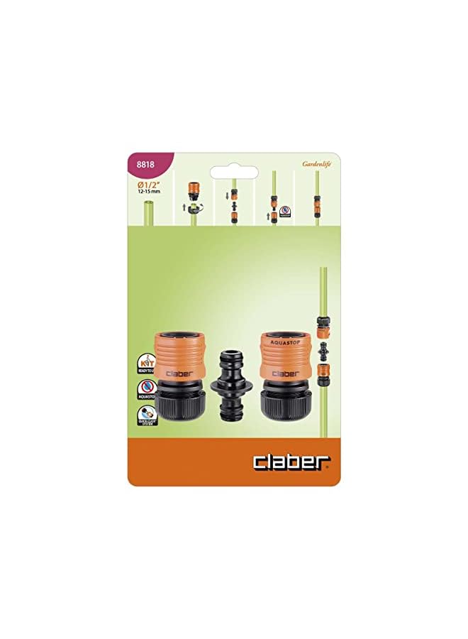 Claber 8818 1/2 Inch Hose Connection Set For Connecting Two Hoses In Series - Image 2