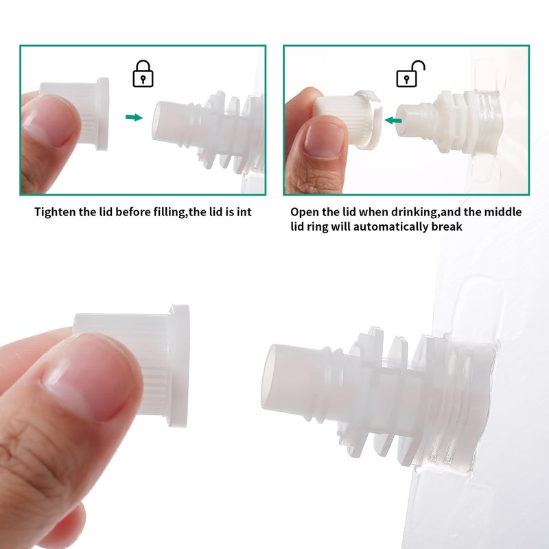 OHMAXHO Plastic Flasks - Reusable, Leak-Proof for Travel, Outdoor Sport, Running enthusiasts, Concerts, Events(8OZ-16OZ-32OZ,16PCS) - Image 3