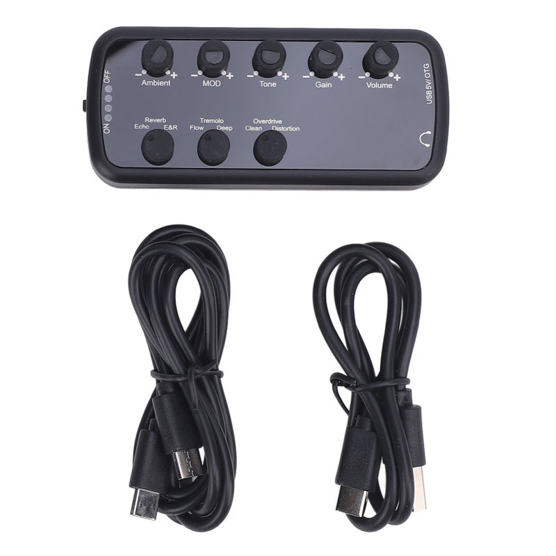 Bass Headphone Amplifier: 600mAh USB Rechargeable - Multi Effects Bass Guitar Headphone Amp With Clean Overdrive Distortion Echo Reverb Chorus Tremolo Deep Tones For Bass Players Music Practice Record - Image 1
