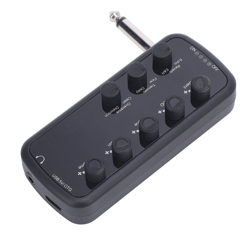 Bass Headphone Amplifier: 600mAh USB Rechargeable - Multi Effects Bass Guitar Headphone Amp With Clean Overdrive Distortion Echo Reverb Chorus Tremolo Deep Tones For Bass Players Music Practice Record - Image 4