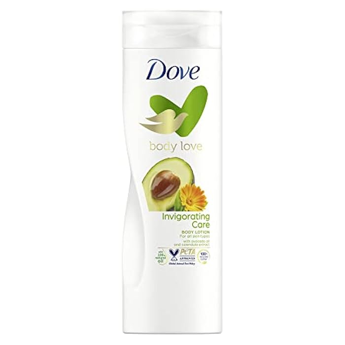Dove Body Love Invigorating Care Body Lotion, made with 100 percent Natural Oils, Avocado Oil and Calendula Extract, up to 72 hours of Moisturization 400ml - Image 1