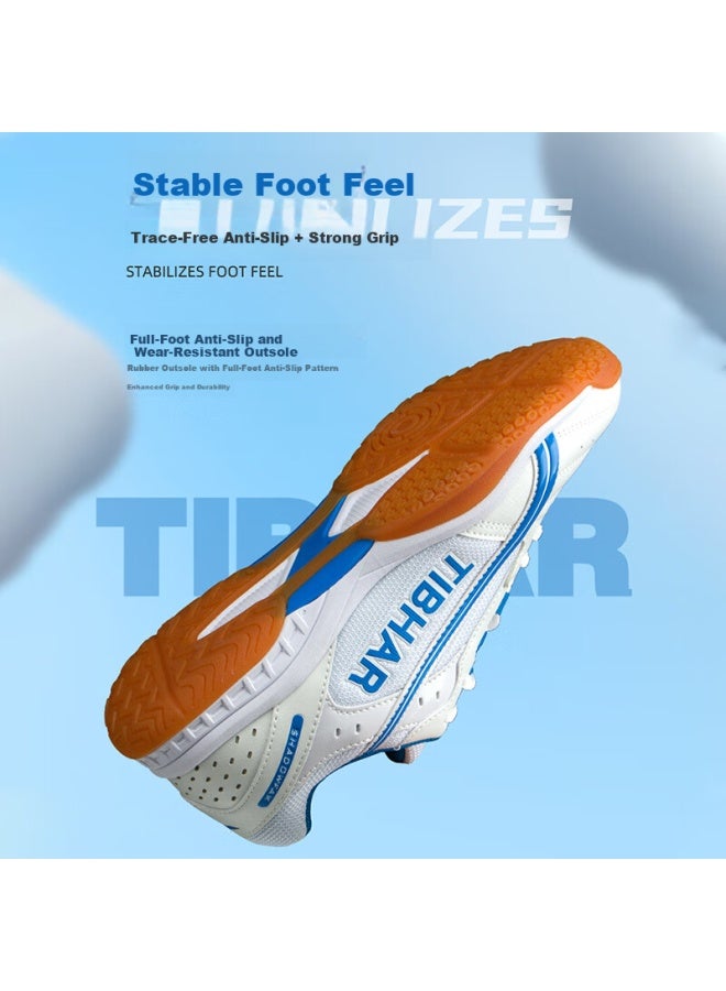 Tibhar Professional Table Tennis Shoes For Women, Advanced Breathable Summer Sports Shoes For Men, White Blue Size 37 - Image 3