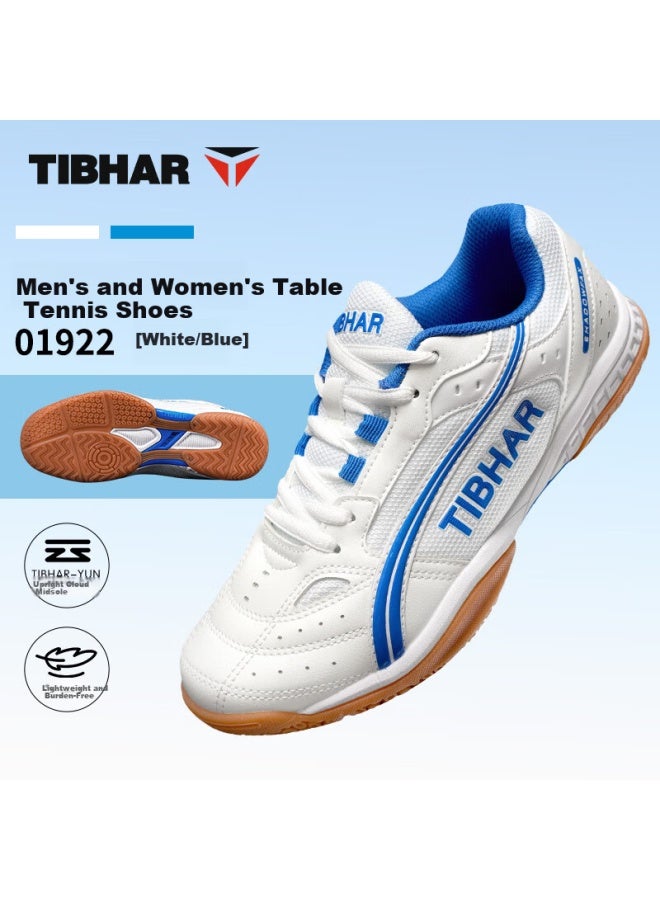 Tibhar Professional Table Tennis Shoes For Women, Advanced Breathable Summer Sports Shoes For Men, White Blue Size 37 - Image 5