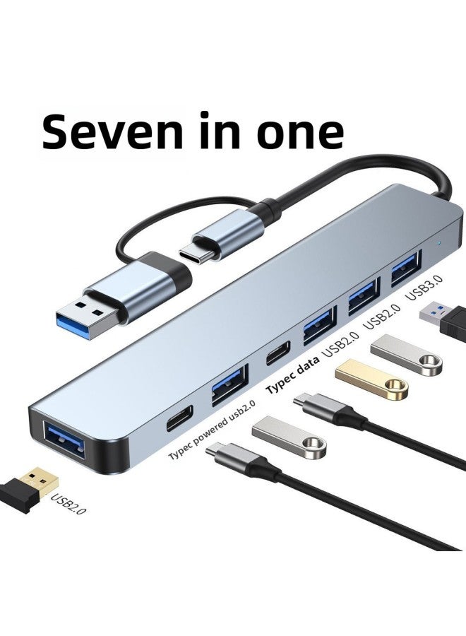 Seven-in-one Docking Station Usb3.0 Hub Multi-function Usb Hub Type-C Docking Station-Color:Type-c Seven-in-one  - Image 1