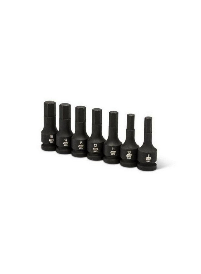 GearWrench 7-Piece Hex Bit Impact Metric Socket Set Black 1/2 Inch 84940 - Image 2