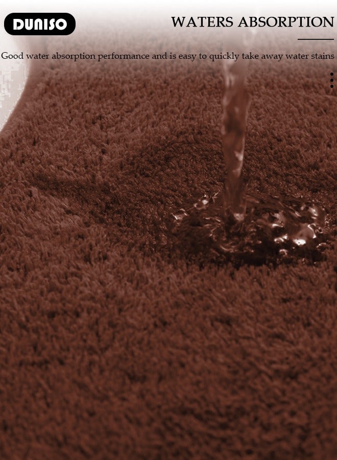 DUNISO مجموعة سجادات حمام مكونة من 3 قطع تشمل سجادة استحمام، سجادة كونتور وغطاء مرحاض، سجادات استحمام فائقة النعومة، ماصة للماء وغير قابلة للانزلاق لارضية الحمام، حوض الاستحمام وغرفة الاستحمام، قابلة للغسل في الغسالة - Image 3