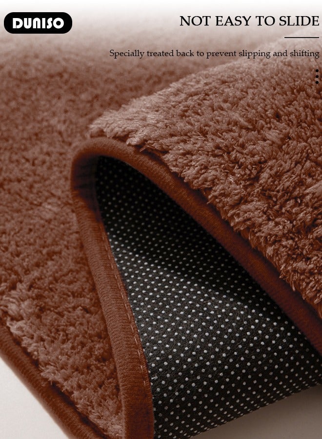DUNISO مجموعة سجادات حمام مكونة من 3 قطع تشمل سجادة استحمام، سجادة كونتور وغطاء مرحاض، سجادات استحمام فائقة النعومة، ماصة للماء وغير قابلة للانزلاق لارضية الحمام، حوض الاستحمام وغرفة الاستحمام، قابلة للغسل في الغسالة - Image 5