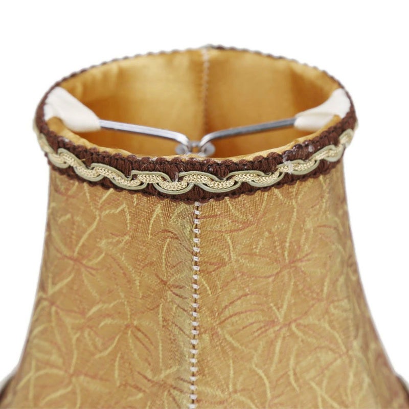 Fuloon Small Lamp Shades Clip on Bulb, Modern European Style Mini Bell Lampshades for Chandelier, French Country Chandelier Lamp Shades, 3.14x5.51x4.72 in, 2 Pack (Coffee) - Image 4