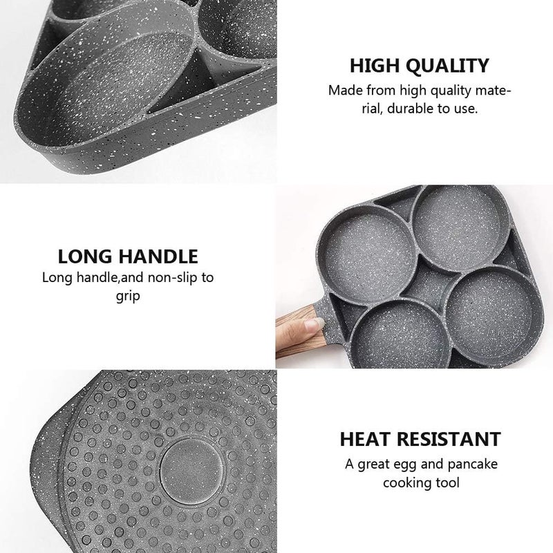 HRDR Delicate 1pc 4- Cup Egg Cooking Prop Non Stick Frying Pan Breakfast Skillet Cooker - Image 4