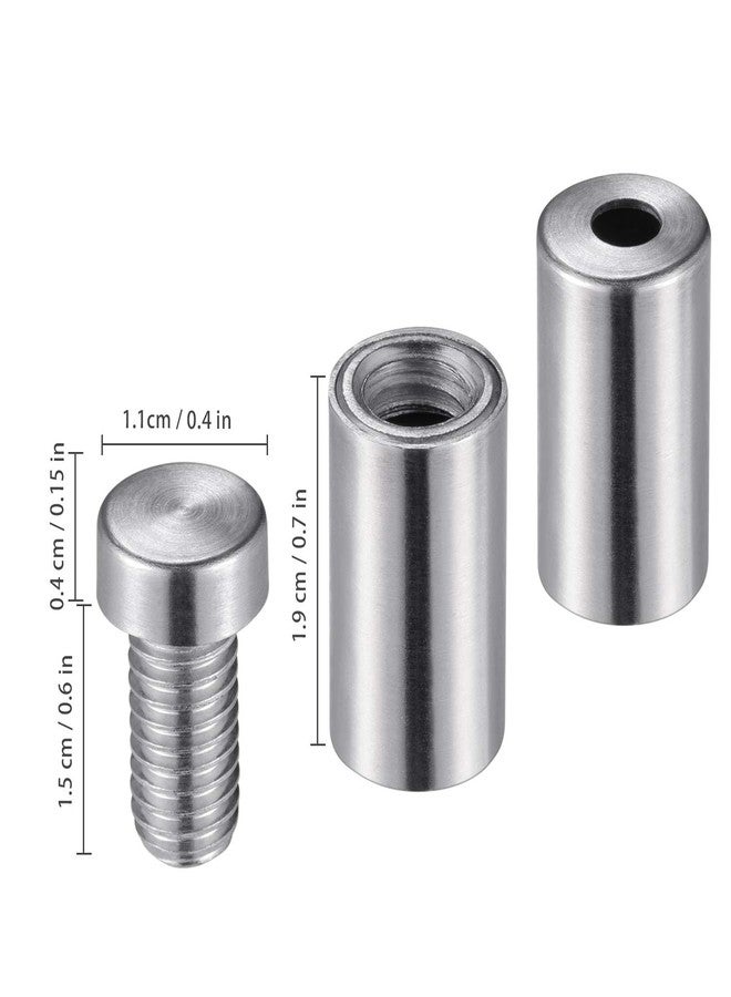 Favide 48 Packs Sign Standoff Screws Advertising Screws Stainless Steel Wall Standoff Mounts Glass Acrylic Nail for Glass Artwork and Sign Displays (1/2 x 1 Inch) - Image 2