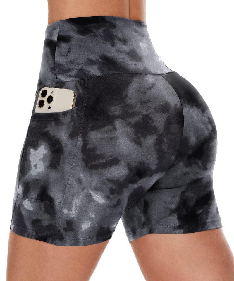 CAMPSNAIL Biker Shorts Women with Pockets - 3"/5"/8" High Waisted Workout Spandex Tummy Control Gym Running Yoga Shorts - Image 1