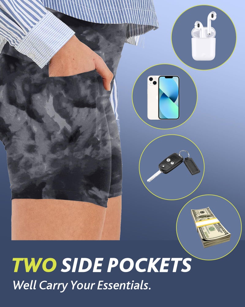CAMPSNAIL Biker Shorts Women with Pockets - 3"/5"/8" High Waisted Workout Spandex Tummy Control Gym Running Yoga Shorts - Image 3