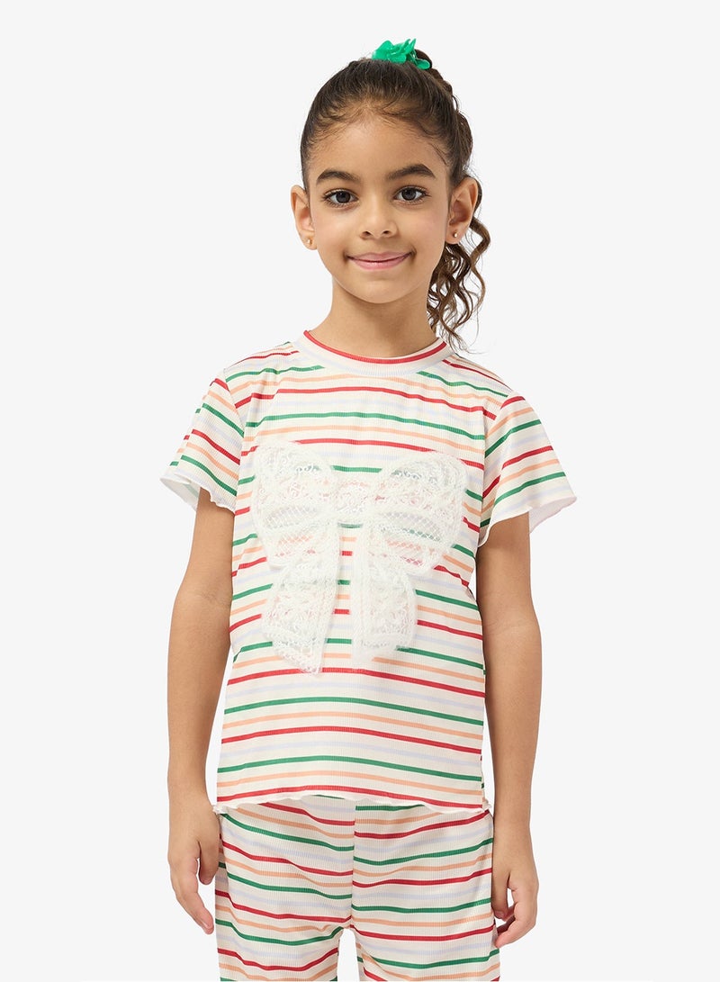Pinata Butterfly Stripe Tshirt and Pants Set - Image 4