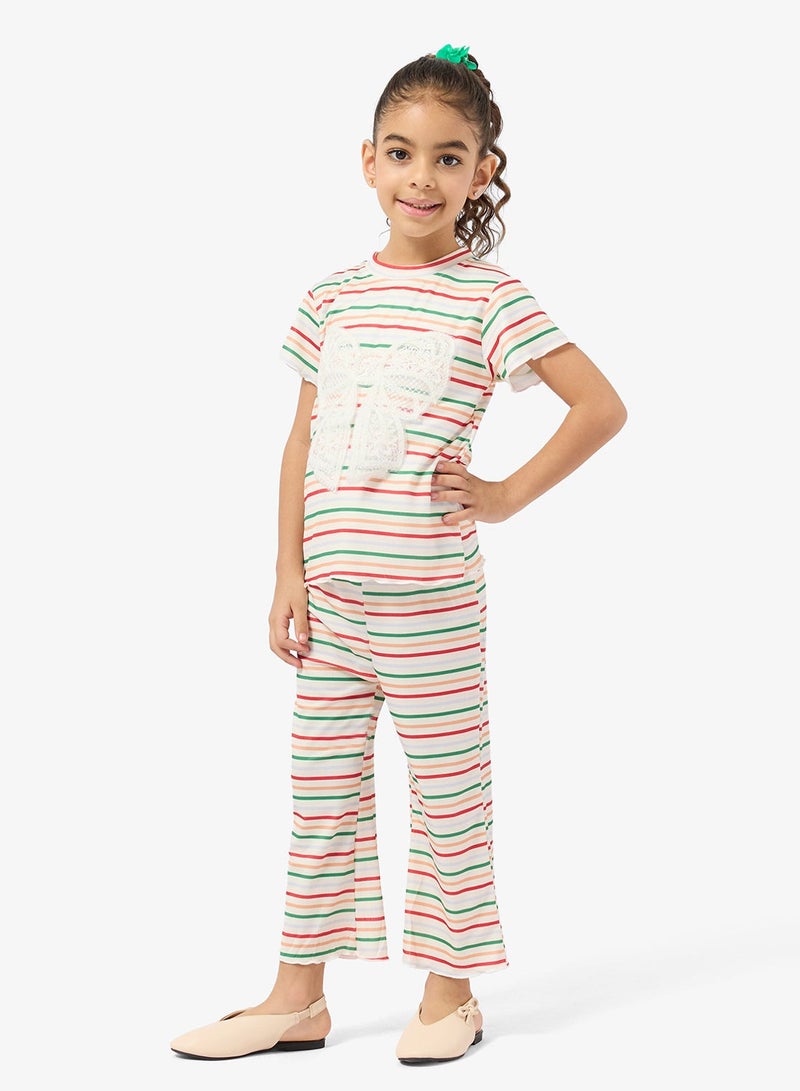 Pinata Butterfly Stripe Tshirt and Pants Set - Image 2