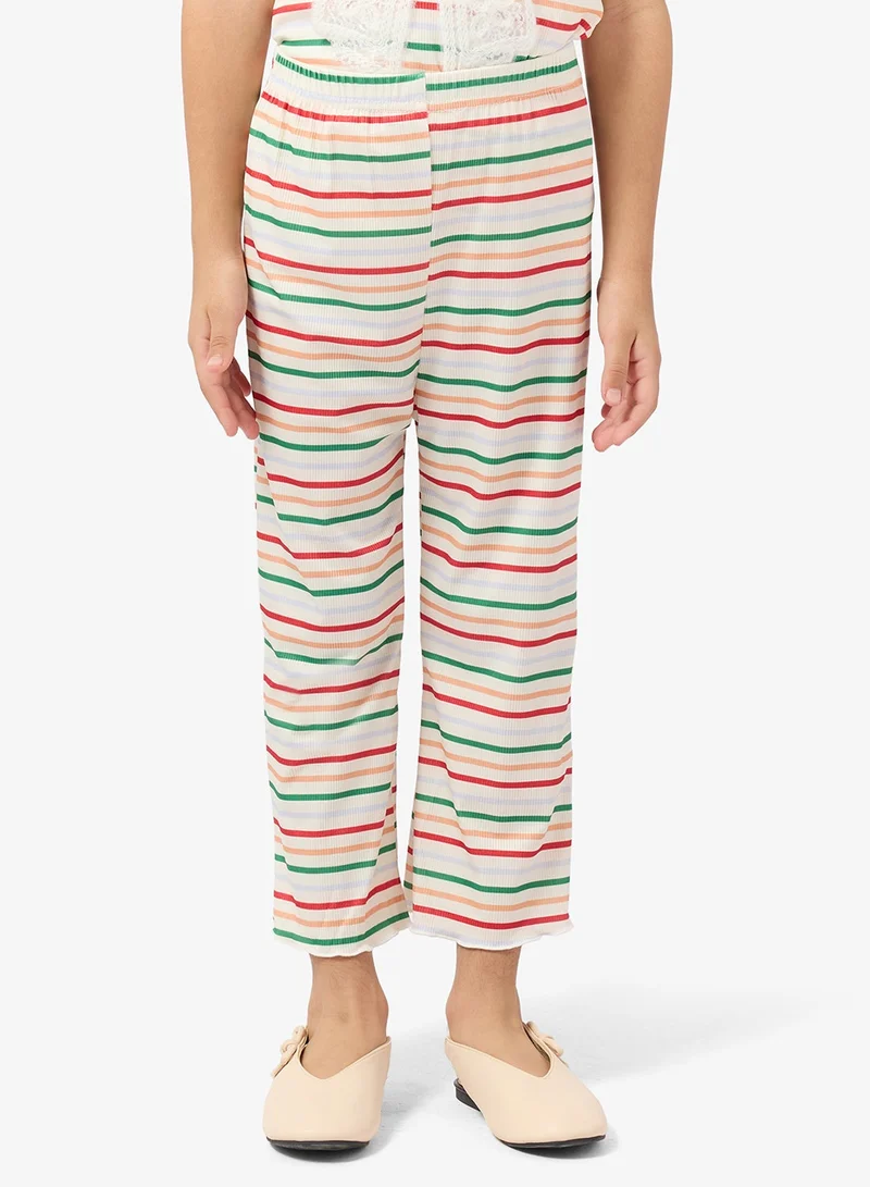 Pinata  Butterfly Stripe Tshirt and Pants Set for Women | Best Price UAE