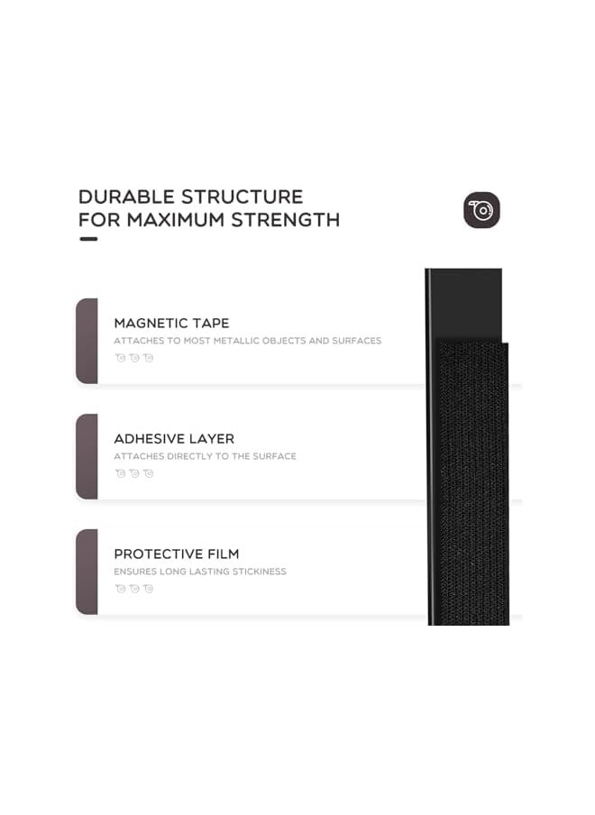 PROMASS - promass 3 Pcs Magnet Tape Roll, Magnetic Tape Dispenser Adhesive Magnetic Tape Flexible Magnetic Strip with Adhesive Backing and Tape Dispenser for DIY Board Home Office - Image 1