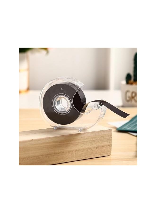 PROMASS - promass 3 Pcs Magnet Tape Roll, Magnetic Tape Dispenser Adhesive Magnetic Tape Flexible Magnetic Strip with Adhesive Backing and Tape Dispenser for DIY Board Home Office - Image 1