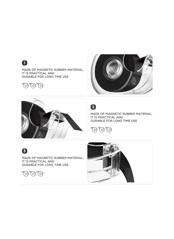 PROMASS - promass 3 Pcs Magnet Tape Roll, Magnetic Tape Dispenser Adhesive Magnetic Tape Flexible Magnetic Strip with Adhesive Backing and Tape Dispenser for DIY Board Home Office - Image 1