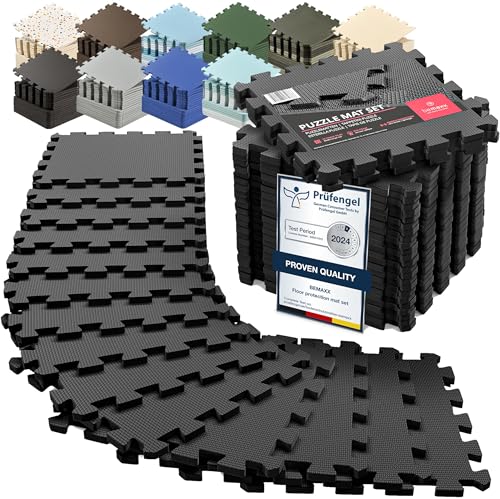bemaxx Gym Mats Set - 18 pcs EVA Interlocking Foam Floor Tiles (12.6"x12.6"x0.4") 18sqft Protective Gym Flooring Sports Home Workout Exercise Mats Puzzle Garage Fitness Play-Room Garage Pool Treadmill - Image 1