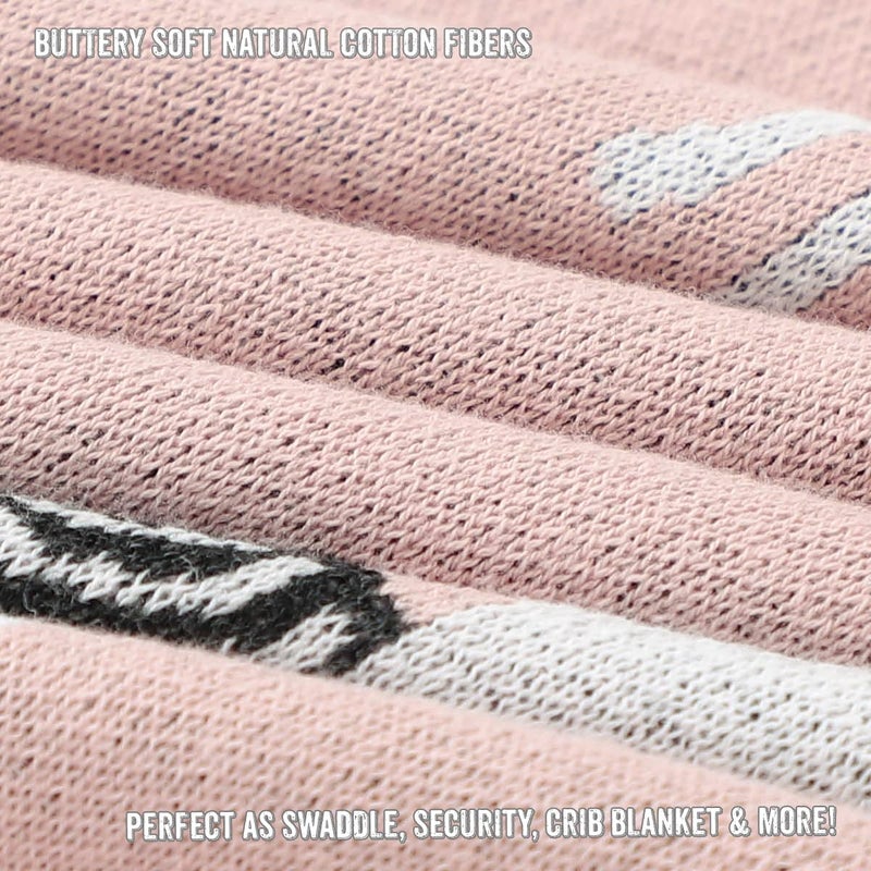 Bleu La La Knit Swaddling Baby Blanket - 100% Fine Loomed Cotton Cozy Receiving Cuddle Stroller Crib Swaddling Stroller Swaddle Quilt Blanket for Newborns Infants Toddler Boys and Girls (Llama - Pink) - Image 5