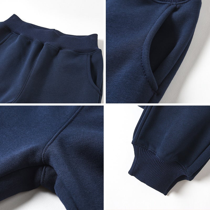 School Uniform Pants Spring Children'S Dark Blue Boys' And Girls' Sports Pants Long Pants Navy Blue Elementary School Pure Cotton Sweatpants - Image 5