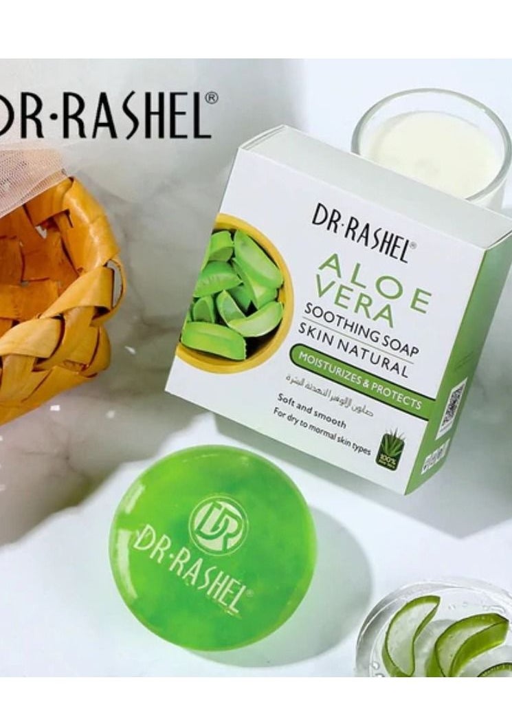RASHELL Aloe Vera Soothing Skin Natural Soap 100grams  - Image 1
