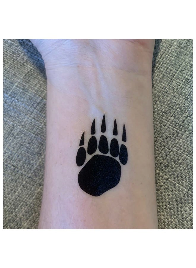 Secret Bear and Wolves Temporary Tattoos for Kids | 32 Tattoos on 2 Sheets | Fake Tattoos for Boys and Girls | Fun Metallic Shiny Animal Tattoos for Kids | By Twink Designs - Image 4