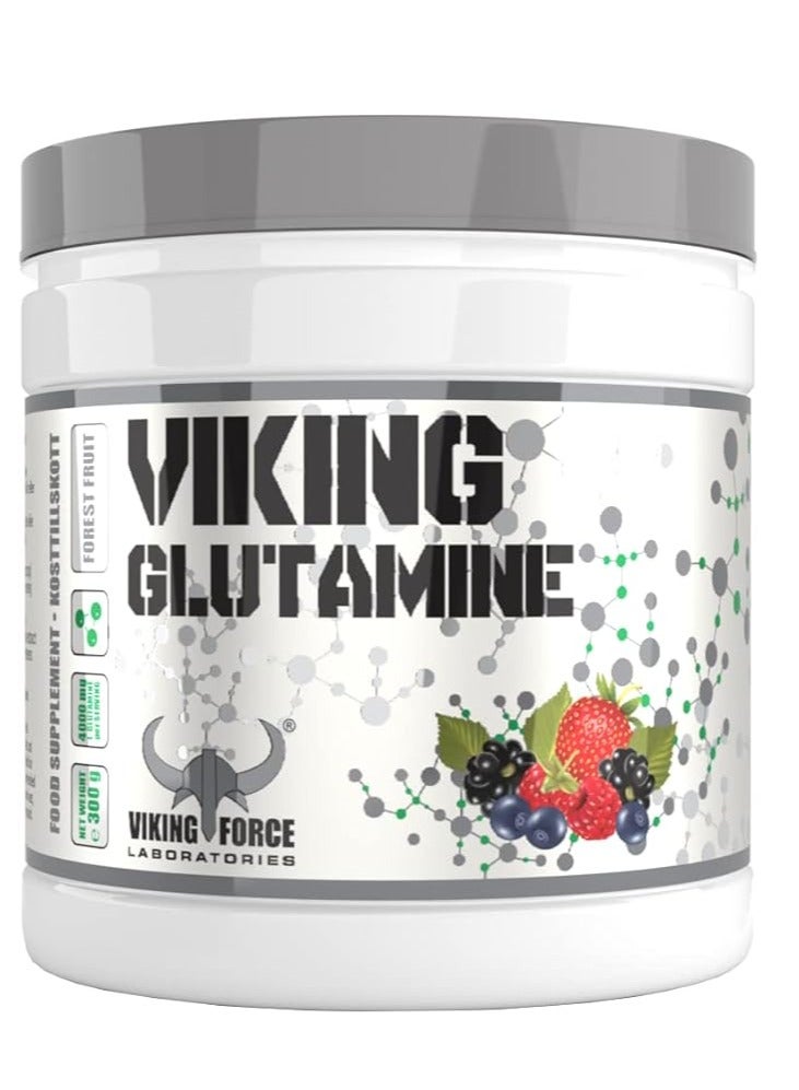 VIKING FORCE LABORATORIES Viking Glutamine- Forest Fruit Favour 100% pure L-glutamine, 300g, 70 servings, Increases muscle pump - Image 1