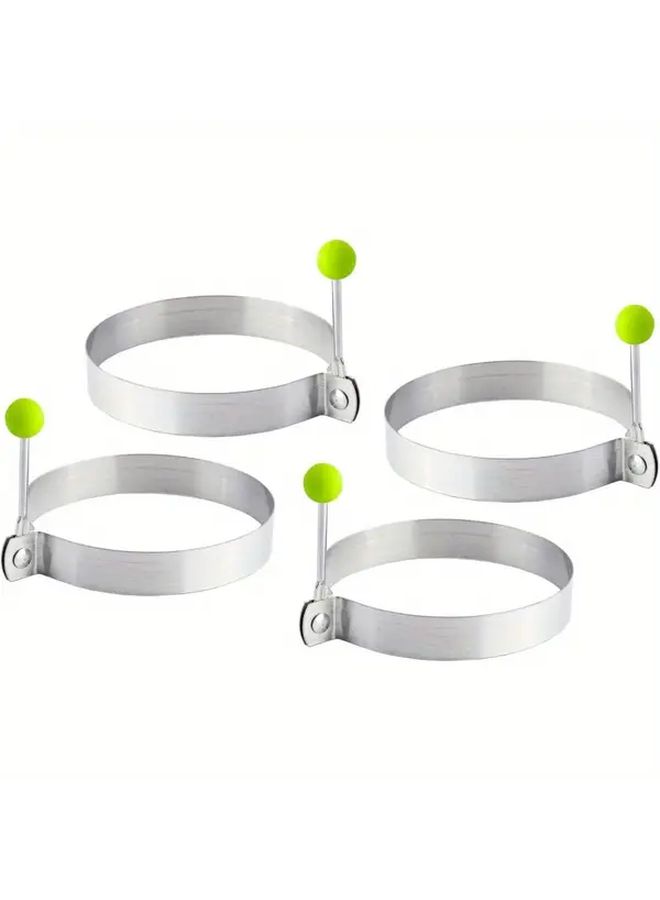 10 Piece Stainless Steel Egg Rings With Anti Scald Handles For Breakfast McMuffin Mold - Image 1