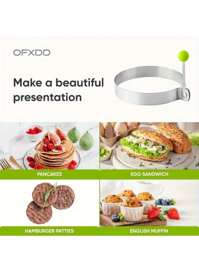 10 Piece Stainless Steel Egg Rings With Anti Scald Handles For Breakfast McMuffin Mold - Image 4