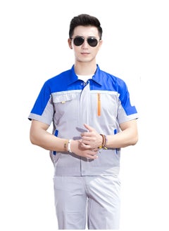 SKT Shiketro Summer Short-sleeved Workwear for Men and Women Breathable Sweat-absorbent Thin Reflective Labor Protection Clothing Tops and Pants 2 Sets  - Image 1
