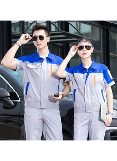 SKT Shiketro Summer Short-sleeved Workwear for Men and Women Breathable Sweat-absorbent Thin Reflective Labor Protection Clothing Tops and Pants 2 Sets  - Image 3