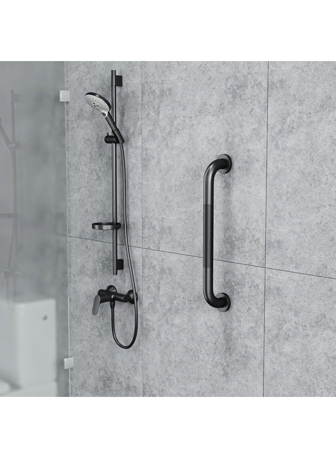 Fanhao 2 Pack Bathroom Grab Rail, 16 Inch Stainless Steel Shower Hand Rail Grab Handles, Safety Hand Rail Mobility Aids for Elderly, Children and Disability- Matte Black - Image 4
