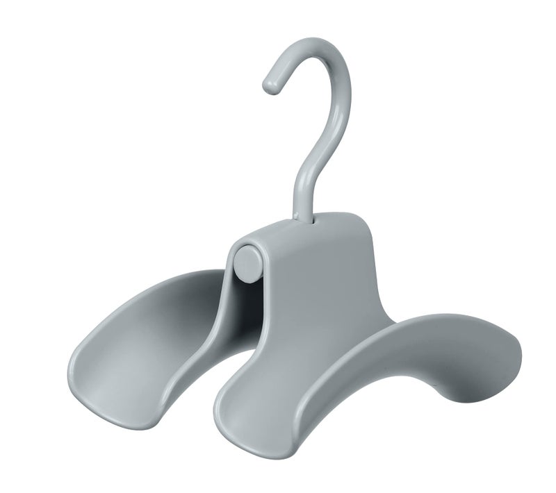 WENKO Set of 3 Double Hooks for Handbags Bag Wardrobe Grey 9 x 12 5 x 14 cm