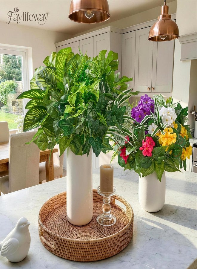 Faylifeway 15 Bundles Artificial Plants Outdoor, UV Resistant Faux Greenery Stems with Flowers Shrubs for Planters Front Porch Outside Garden Window Box Patio Yard Decor - Image 4