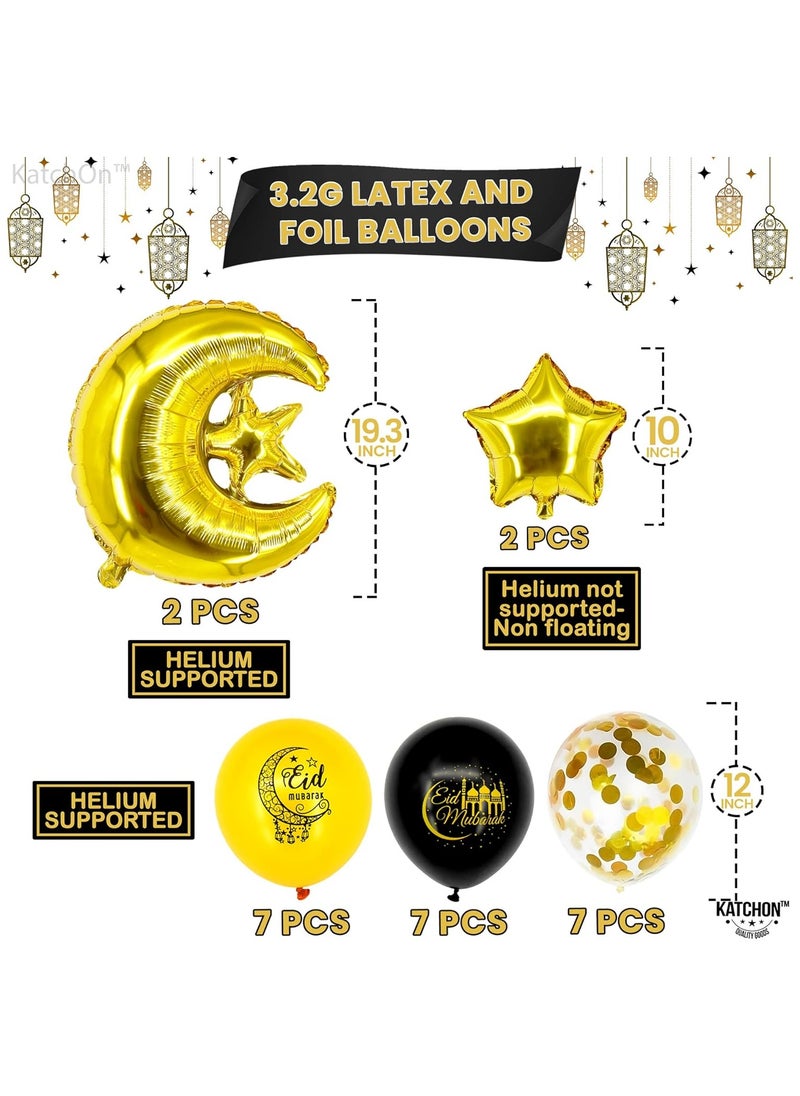 KATCHON Gold Eid Mubarak Balloons Banner Pack of 35 for Eid Mubarak Decorations  - Image 3