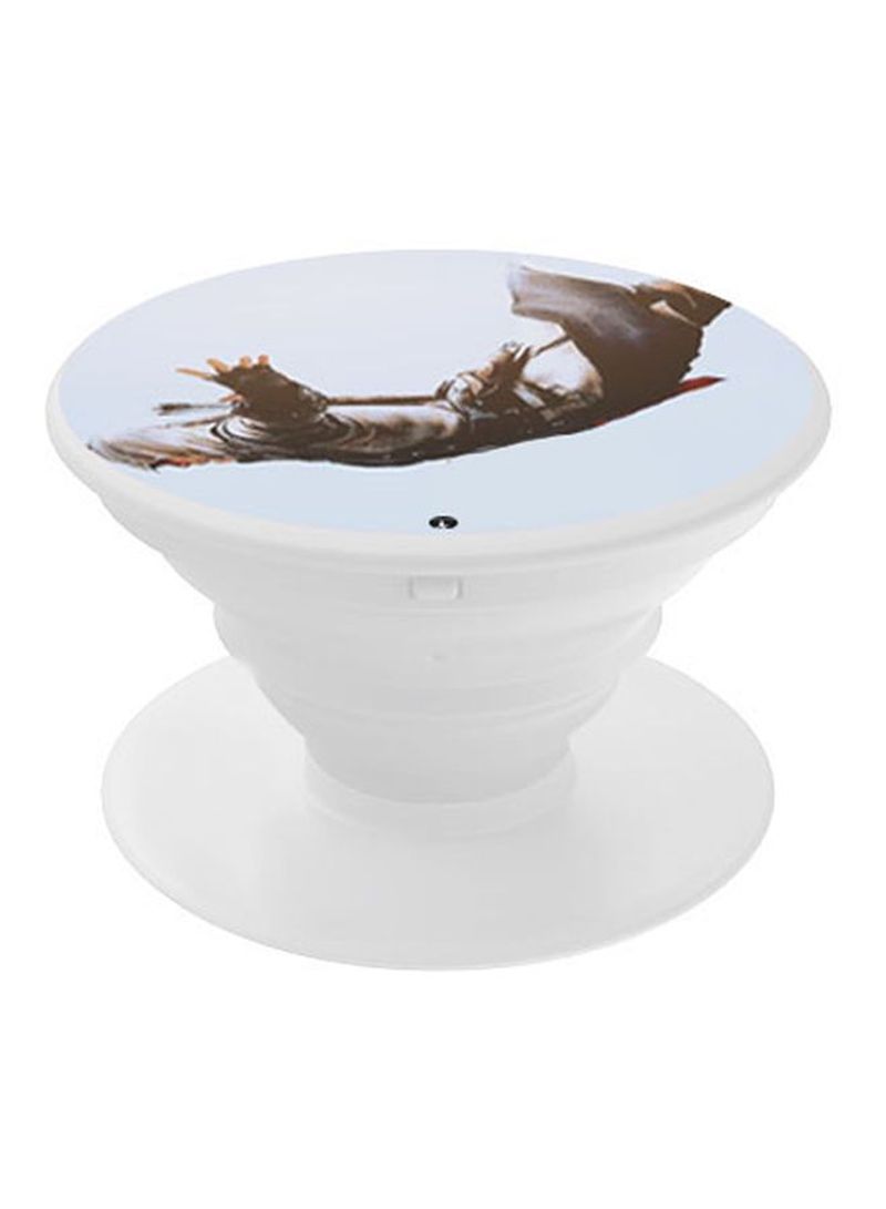 RKN Printed Pop Socket Phone Holder White/Brown - Image 1