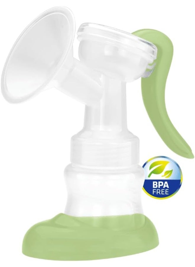 Granzia SimpoFeed Manual Breast Pump BPA-Free Ergonomic Milk Suction Pump with Feeding Bottle and Stand White and Green Model XN-2306SY/XH - Image 4