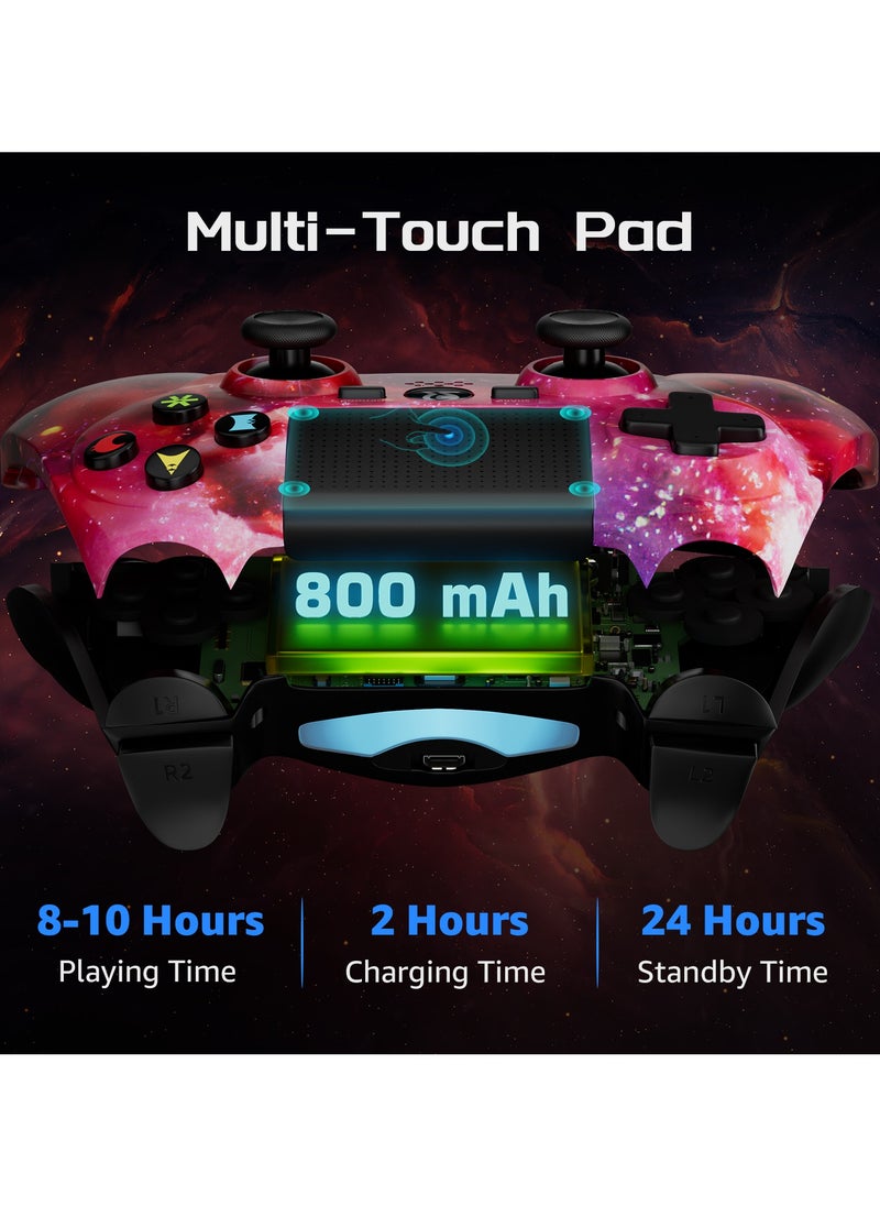Generic - Wireless Controller for PS4 Support Double Vibration 6-Axis Motion Sensor Sensitive Touch Pad Built-in Speaker & Stereo Headphone Jack Compatible with PS 4/Pro/Slim (Red) - Image 1