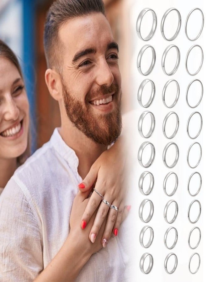 يونيكرافتال مجموعة خواتم يونيكرافتيل 27 قطعة بتصاميم متنوعة، مقاومة للصدأ، مصنوعة من الفولاذ المقاوم للصدأ، مع خاتم بلاتيني، بتصميم بسيط وأنيق، مناسبة للرجال والنساء. - Image 5