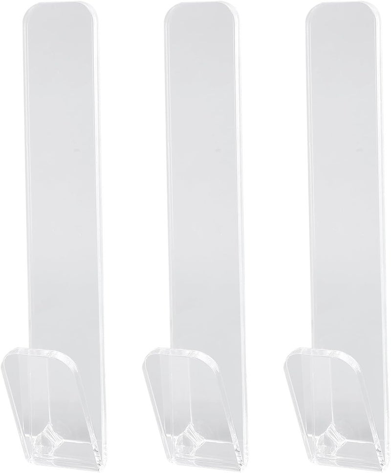 Walfront 3 Pcs Hat Hooks, Solid Acrylic Adhesive Wall Mount Cap Organizers, Space Saving V Shape Design for Baseball Caps and Headwear Storage (Transparent) - Image 3