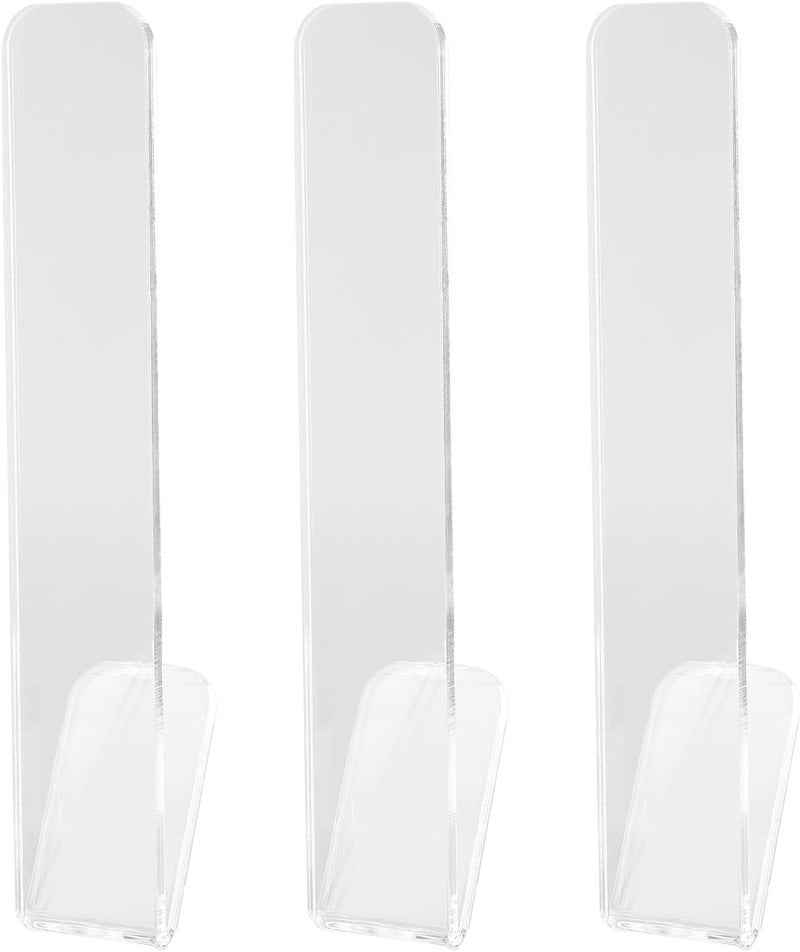 Walfront 3 Pcs Hat Hooks, Solid Acrylic Adhesive Wall Mount Cap Organizers, Space Saving V Shape Design for Baseball Caps and Headwear Storage (Transparent) - Image 4