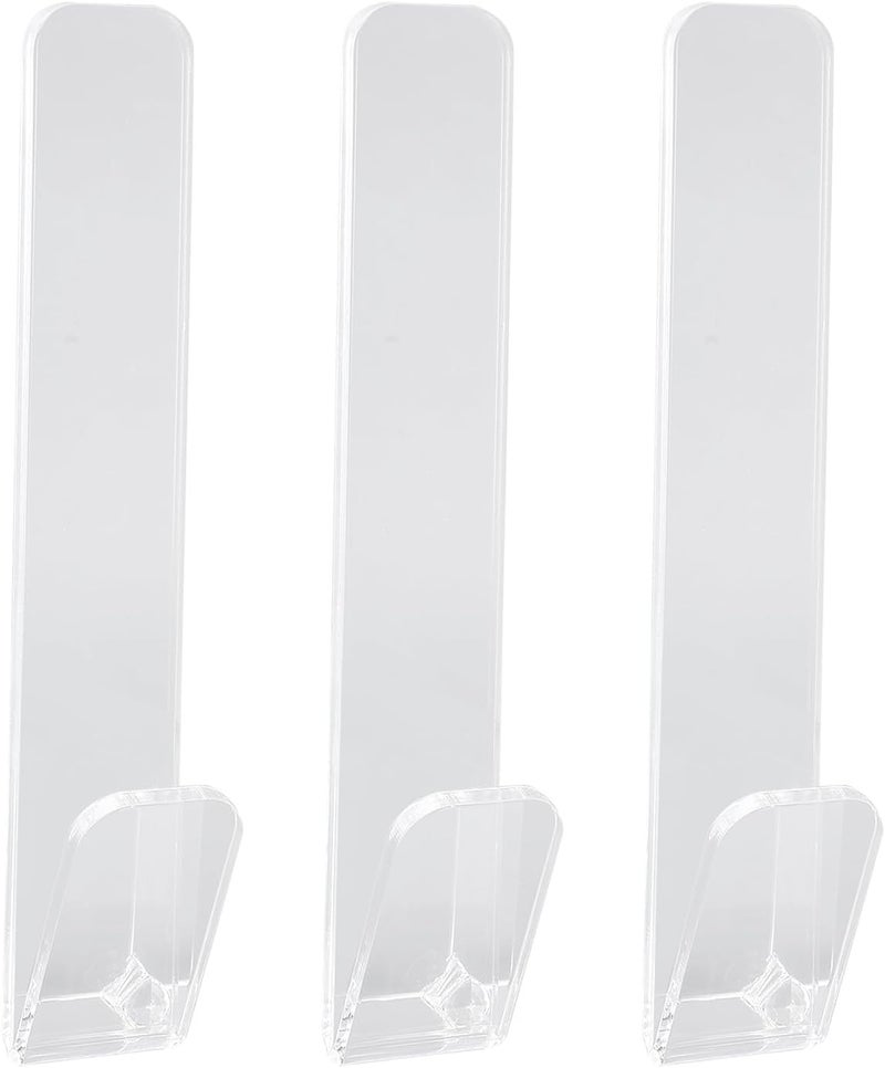 Walfront 3 Pcs Hat Hooks, Solid Acrylic Adhesive Wall Mount Cap Organizers, Space Saving V Shape Design for Baseball Caps and Headwear Storage (Transparent) - Image 2