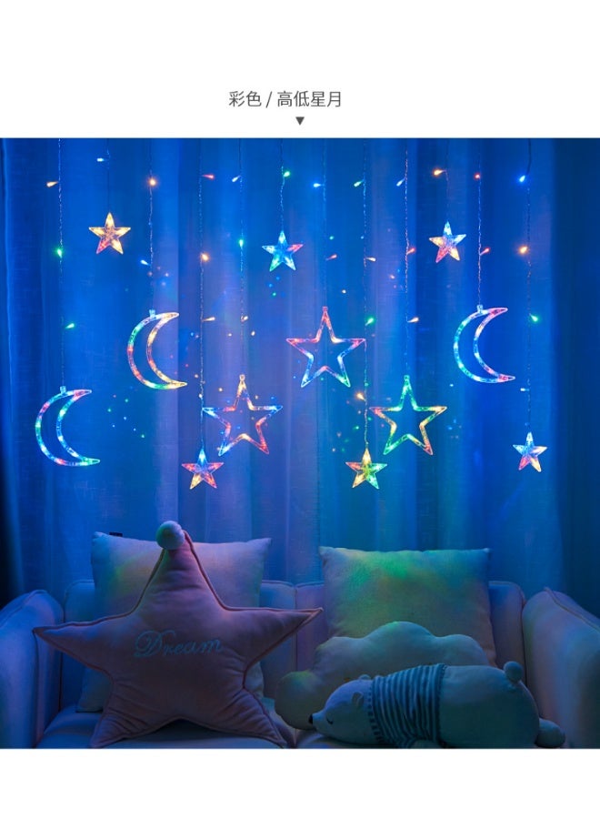 ديكورات رمضان نجمة أضواء القمر مع صندوق بطارية USB كابل كليب رمضان ديكورات عطلة المنزل حفل زفاف رمضان ، (لون نجمة القمر) - Image 4
